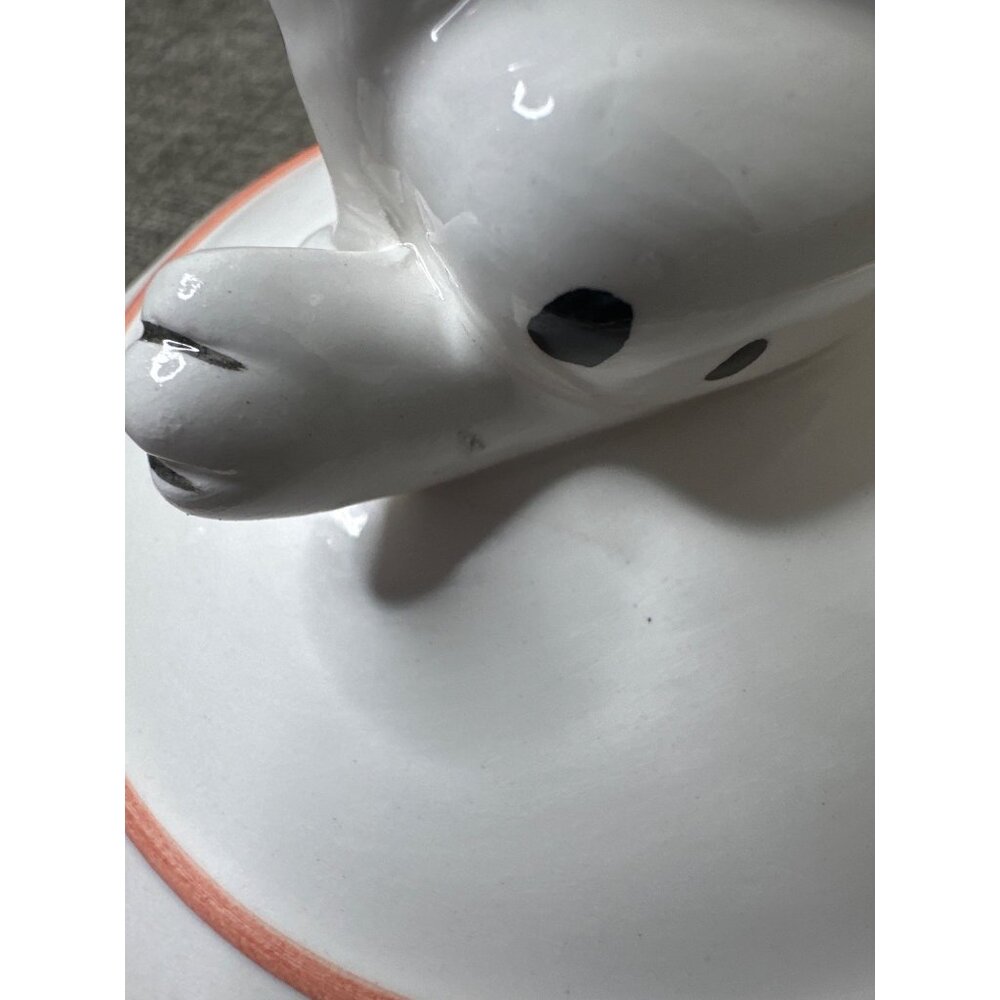 Dalmatian Themed Vintage Ceramic Dog Treat Jar With Bone Design & Lid - Picture 6 of 9